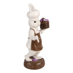 Clayre & Eef Decoratie Beeld Konijn 15x11x32 cm Wit Kunststof