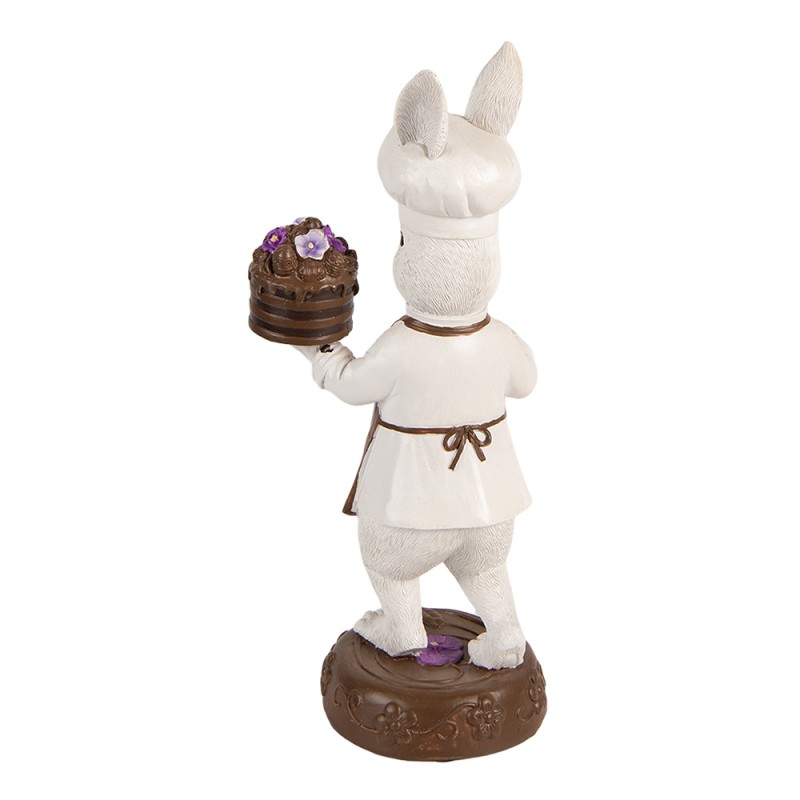 Clayre & Eef Decoratie Beeld Konijn 15x11x32 cm Wit Kunststof