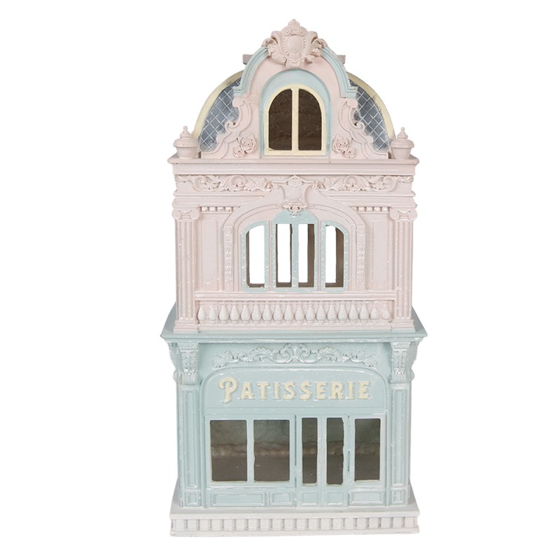 Clayre & Eef Dekorationsfigur Haus 19x15x38 cm Blau Kunststoff