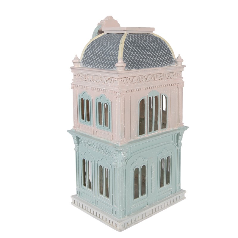 Clayre & Eef Dekorationsfigur Haus 19x15x38 cm Blau Kunststoff