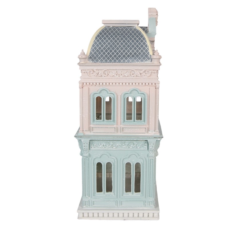 Clayre & Eef Dekorationsfigur Haus 19x15x38 cm Blau Kunststoff