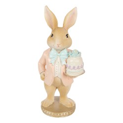 Clayre & Eef Decorative Figurine Rabbit 9x7x19 cm Beige Plastic