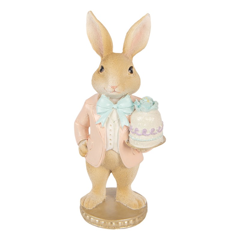 Clayre & Eef Decorative Figurine Rabbit 9x7x19 cm Beige Plastic
