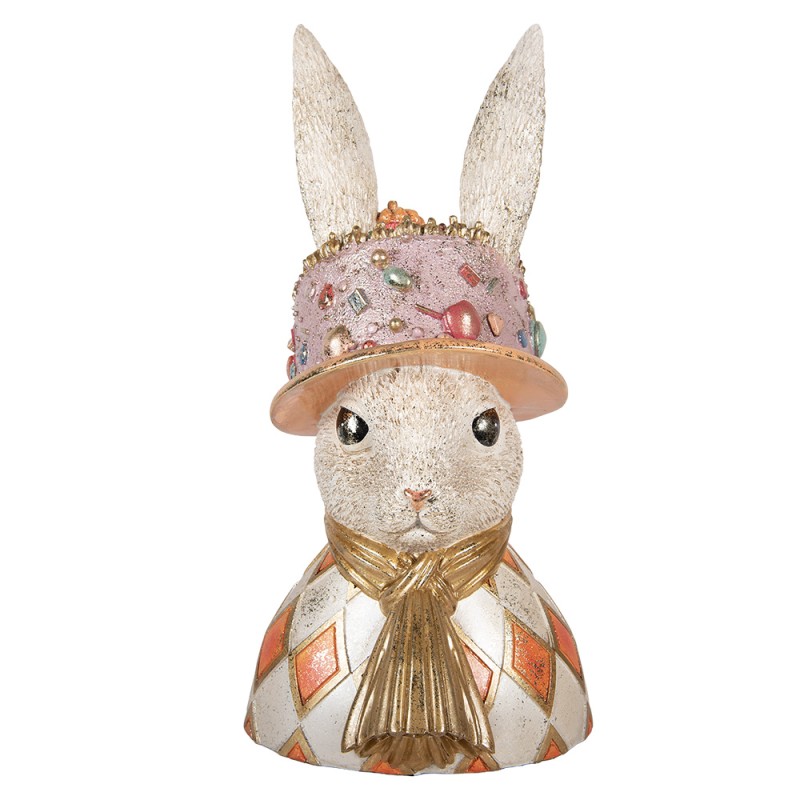 Clayre & Eef Decoratie Beeld Konijn 26x26x50 cm Beige Kunststof