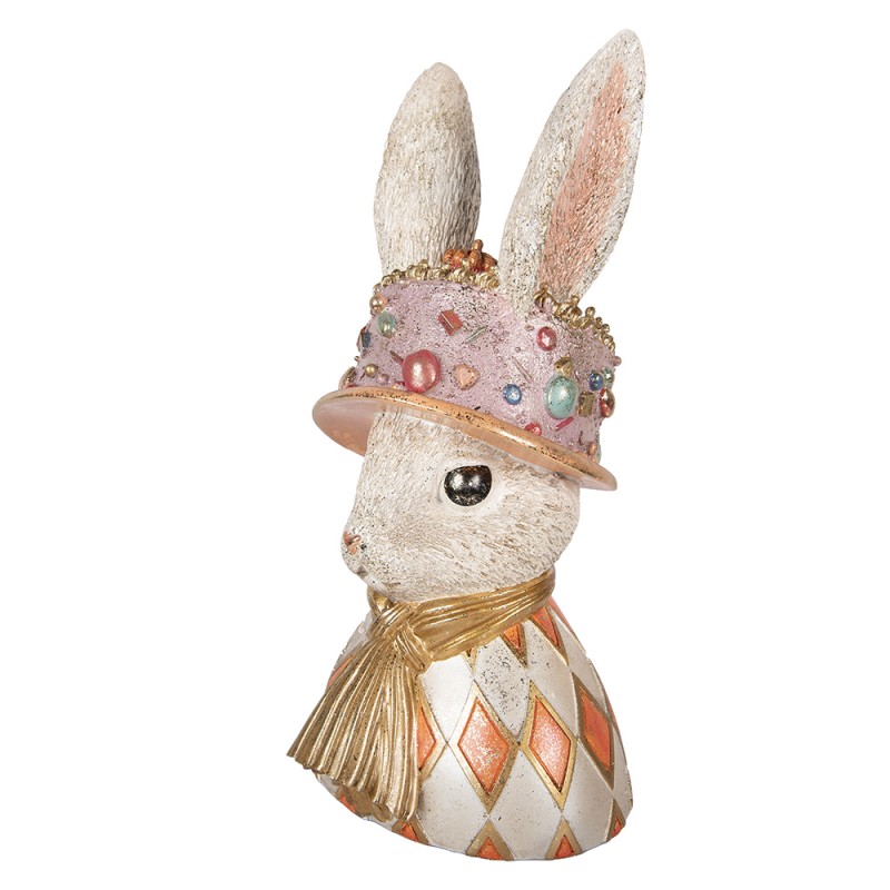 Clayre & Eef Decoratie Beeld Konijn 26x26x50 cm Beige Kunststof