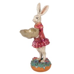 Clayre & Eef Dekorationsfigur Kaninchen 11x14x30 cm Beige Kunststoff