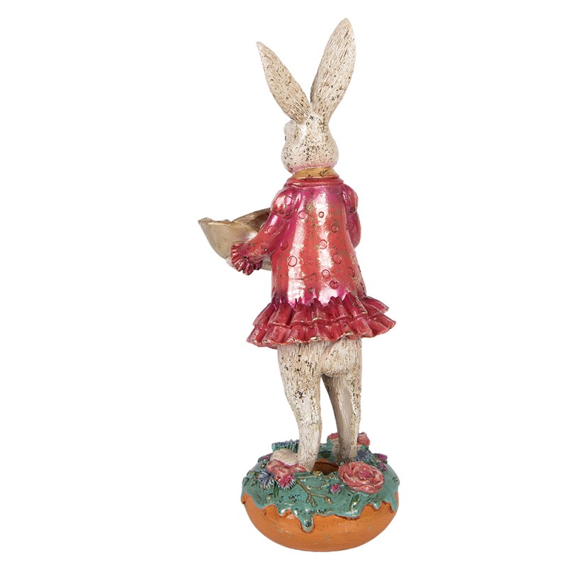 Clayre & Eef Dekorationsfigur Kaninchen 11x14x30 cm Beige Kunststoff