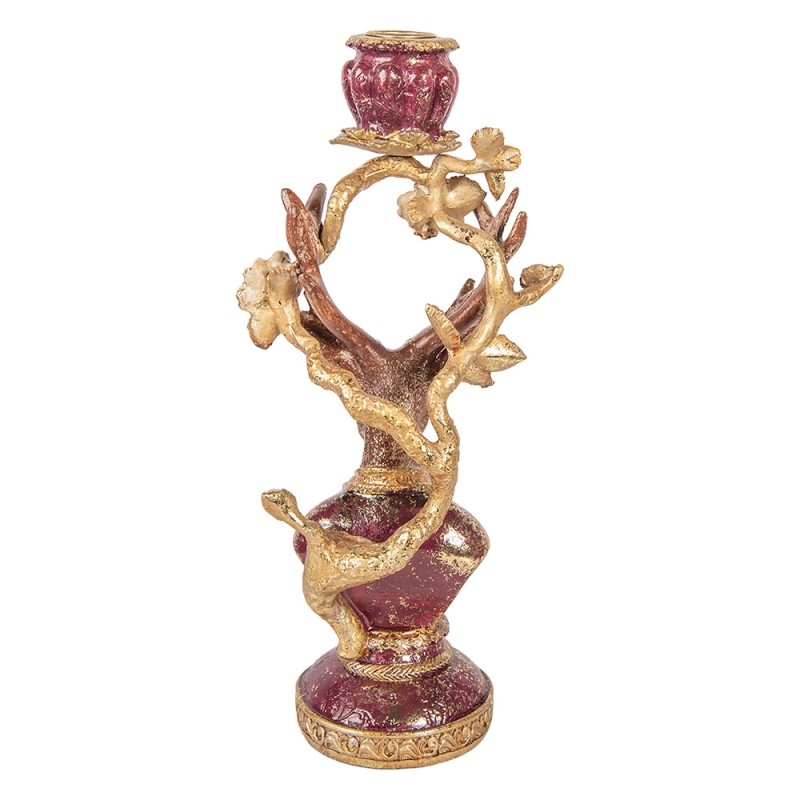 Clayre & Eef Kandelaar Hert 14x11x31 cm Bruin Kunststof