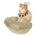 Clayre & Eef Bol de décoration Lapin 14x12x8 cm Beige Plastique