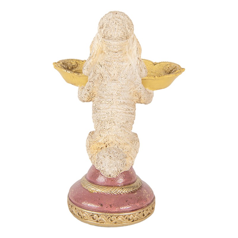 Clayre & Eef Decoratie Beeld Hond 15x16x21 cm Beige Kunststof