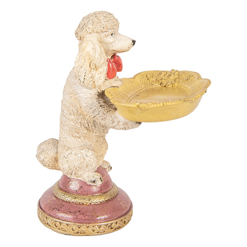 Clayre & Eef Decoratie Beeld Hond 15x16x21 cm Beige Kunststof