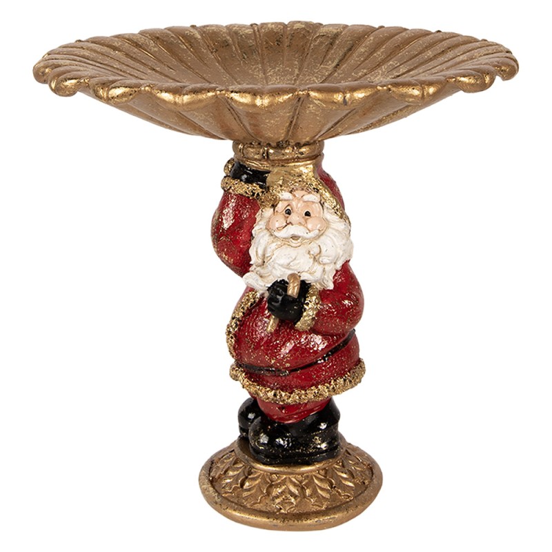 Clayre & Eef Christmas Decoration Figurine Santa Claus 24x19x24 cm Gold colored Plastic
