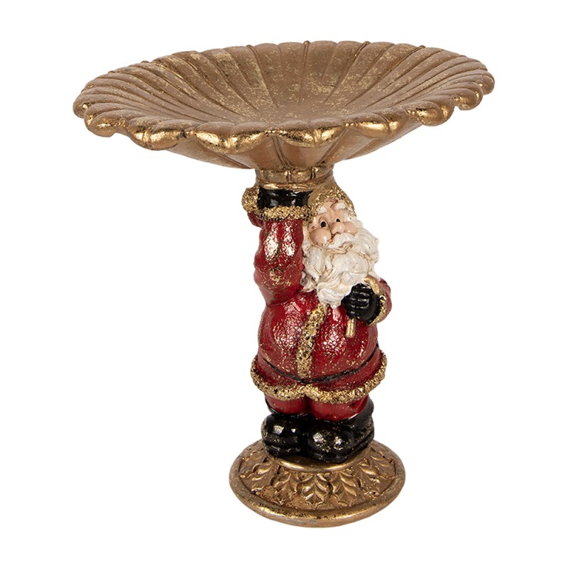 Clayre & Eef Christmas Decoration Figurine Santa Claus 24x19x24 cm Gold colored Plastic