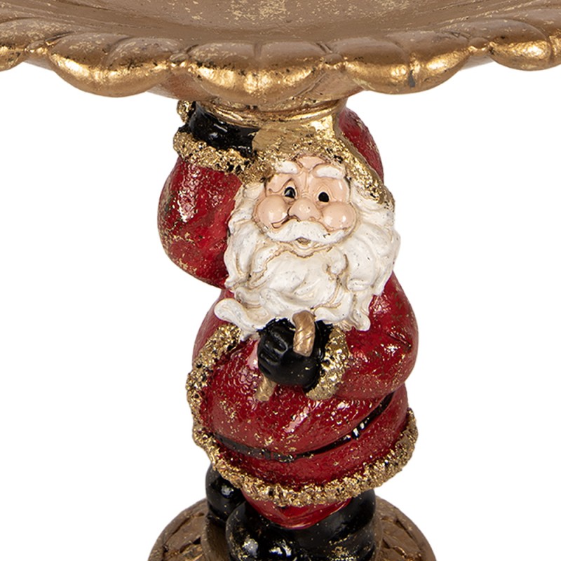 Clayre & Eef Christmas Decoration Figurine Santa Claus 24x19x24 cm Gold colored Plastic