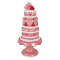 Clayre & Eef Dekorationsfigur Kuchen Ø 16x33 cm Rosa Kunststoff