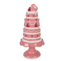 Clayre & Eef Dekorationsfigur Kuchen Ø 16x33 cm Rosa Kunststoff
