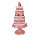 Clayre & Eef Dekorationsfigur Kuchen Ø 16x33 cm Rosa Kunststoff