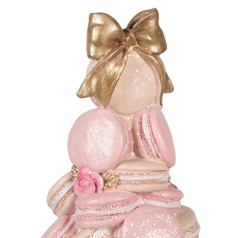 Clayre & Eef Dekorationsfigur Kuchen Ø 13x29 cm Rosa Kunststoff