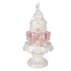 Clayre & Eef Dekorationsfigur Kuchen Ø 15x29 cm Weiß Kunststoff