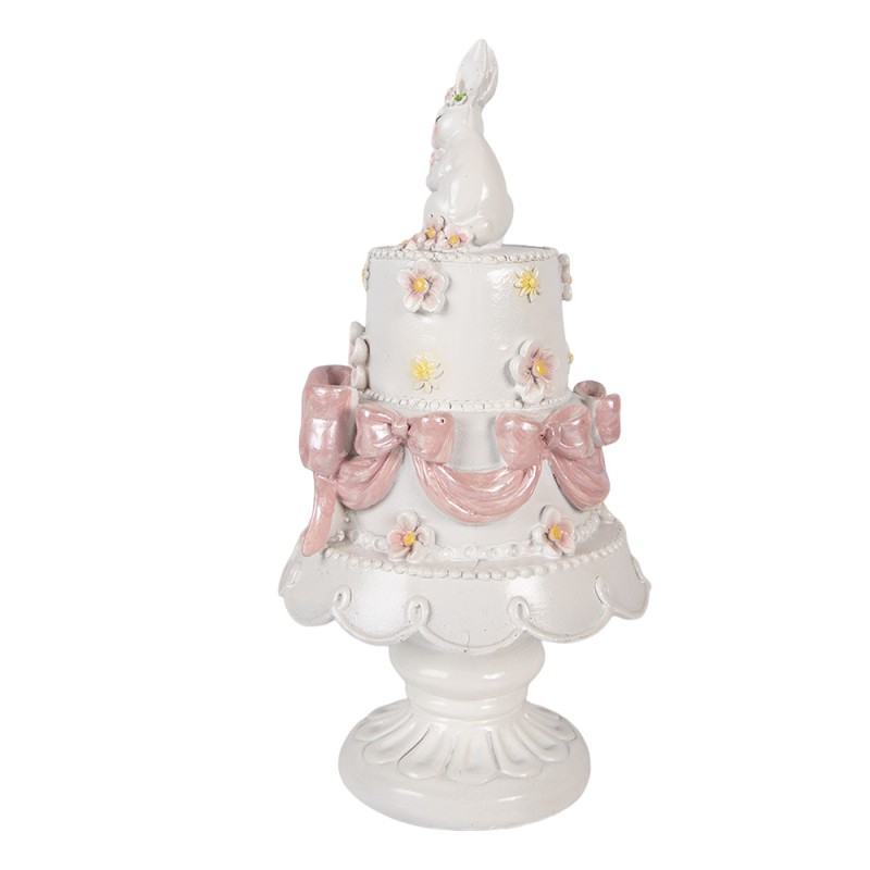 Clayre & Eef Dekorationsfigur Kuchen Ø 15x29 cm Weiß Kunststoff