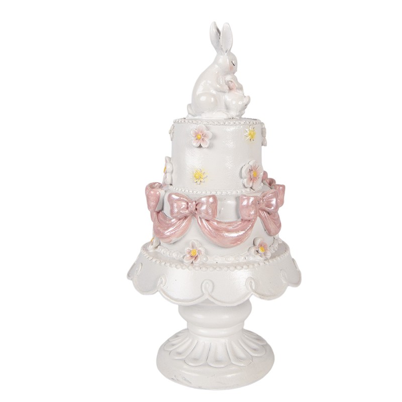 Clayre & Eef Dekorationsfigur Kuchen Ø 15x29 cm Weiß Kunststoff