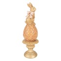 Clayre & Eef Decoratie Beeld Konijn Ø 8x27 cm Bruin Kunststof