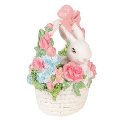 Clayre & Eef Decoratie Beeld Konijn 15x9x16 cm Wit Kunststof