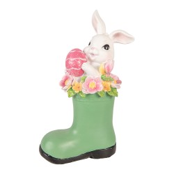 Clayre & Eef Decoratie Beeld Konijn 13x8x20 cm Wit Kunststof