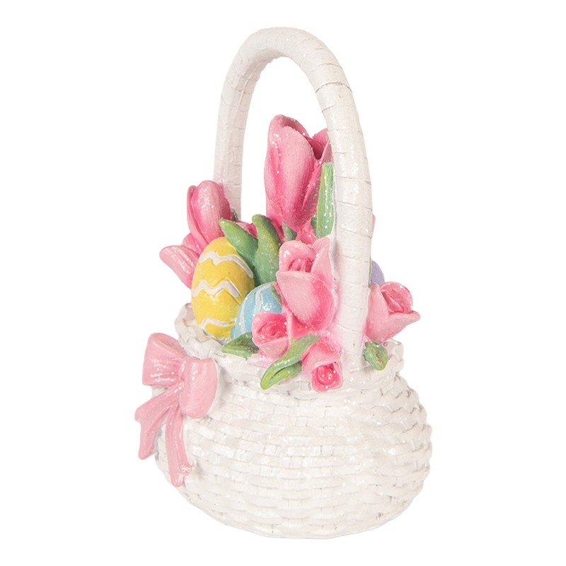 Clayre & Eef Paas Mandje 14x11x18 cm Wit Kunststof