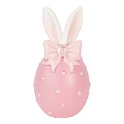 Clayre & Eef Statuetta decorativa Uovo Ø 6x12 cm Rosa Plastica