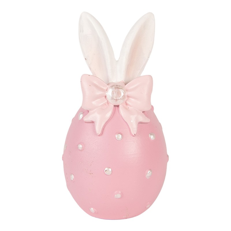 Clayre & Eef Statuetta decorativa Uovo Ø 6x12 cm Rosa Plastica