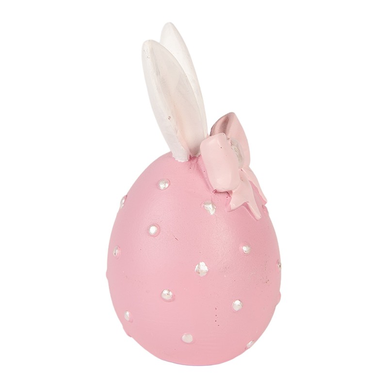 Clayre & Eef Statuetta decorativa Uovo Ø 6x12 cm Rosa Plastica