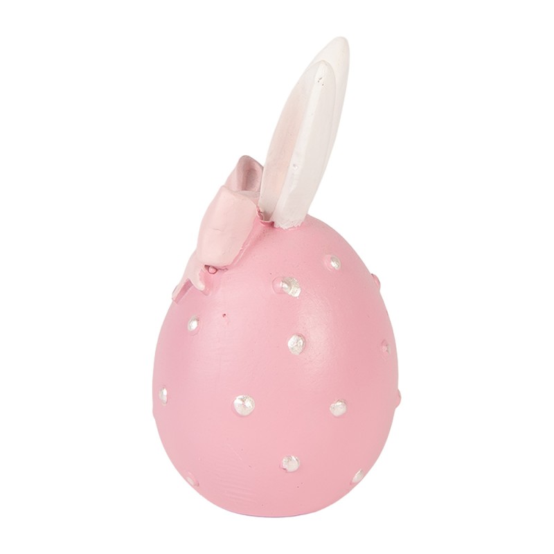 Clayre & Eef Statuetta decorativa Uovo Ø 6x12 cm Rosa Plastica