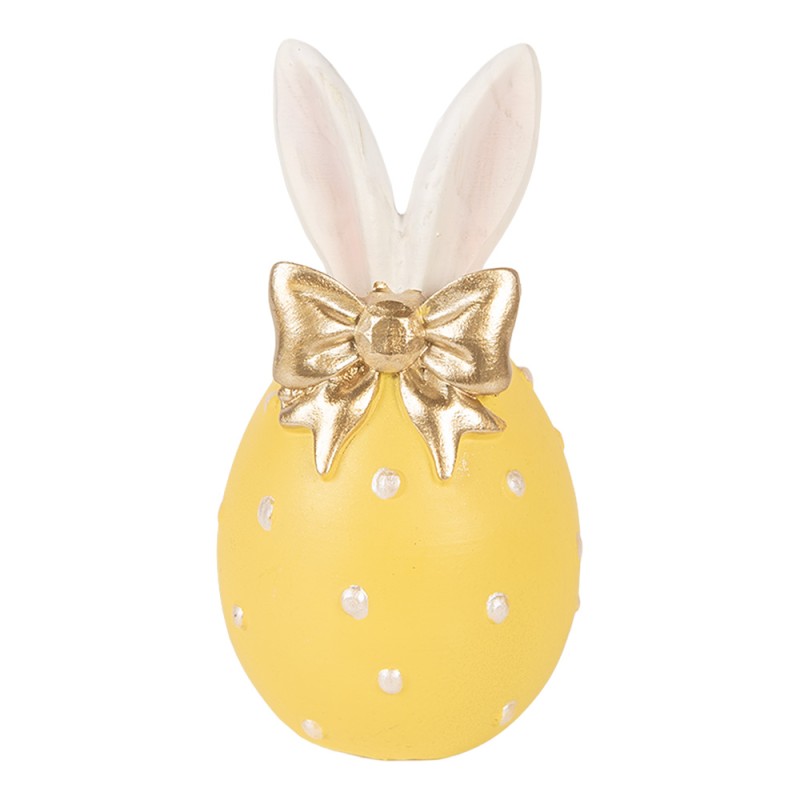 Clayre & Eef Statuetta decorativa Uovo Ø 6x12 cm Giallo Plastica