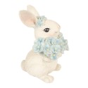 Clayre & Eef Decoratie Beeld Konijn 9x10x13 cm Wit Kunststof