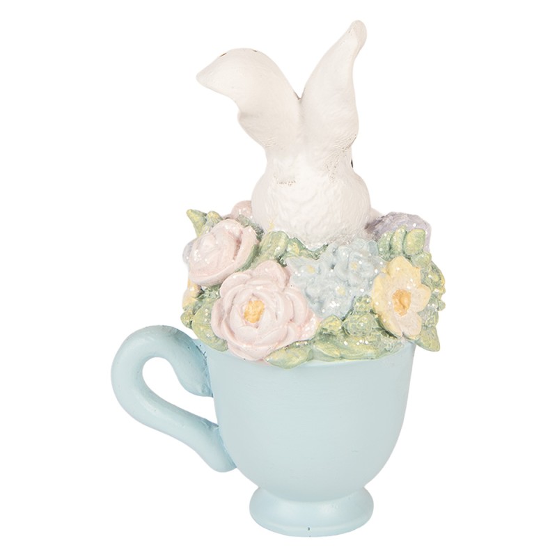 Clayre & Eef Decoratie Beeld Konijn 11x9x16 cm Wit Kunststof