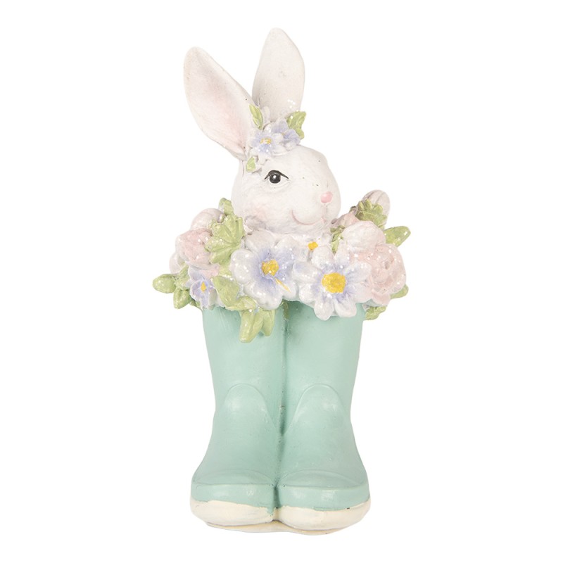 Clayre & Eef Statuetta decorativa Coniglio 9x9x15 cm Bianco Plastica