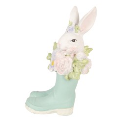 Clayre & Eef Statuetta decorativa Coniglio 9x9x15 cm Bianco Plastica