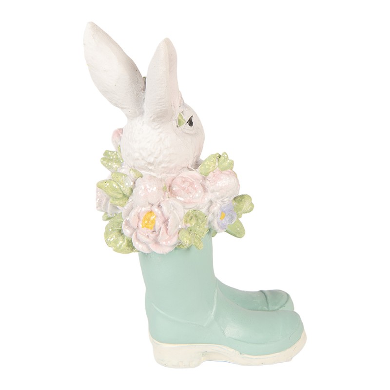 Clayre & Eef Statuetta decorativa Coniglio 9x9x15 cm Bianco Plastica