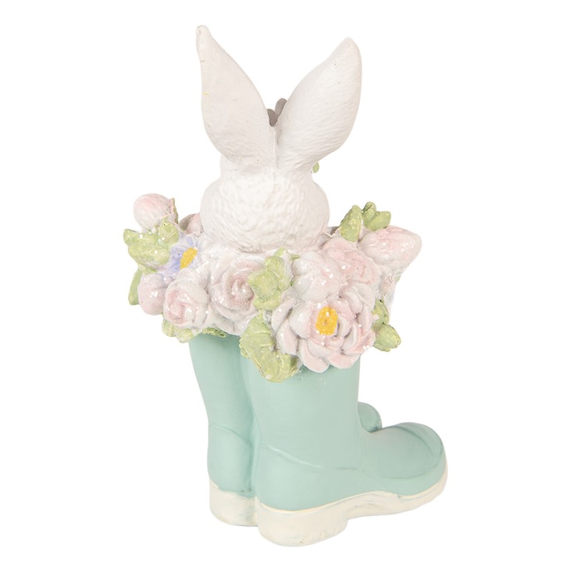 Clayre & Eef Statuetta decorativa Coniglio 9x9x15 cm Bianco Plastica