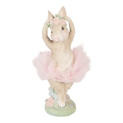 Clayre & Eef Decoratie Beeld Konijn 10x9x27 cm Beige Kunststof