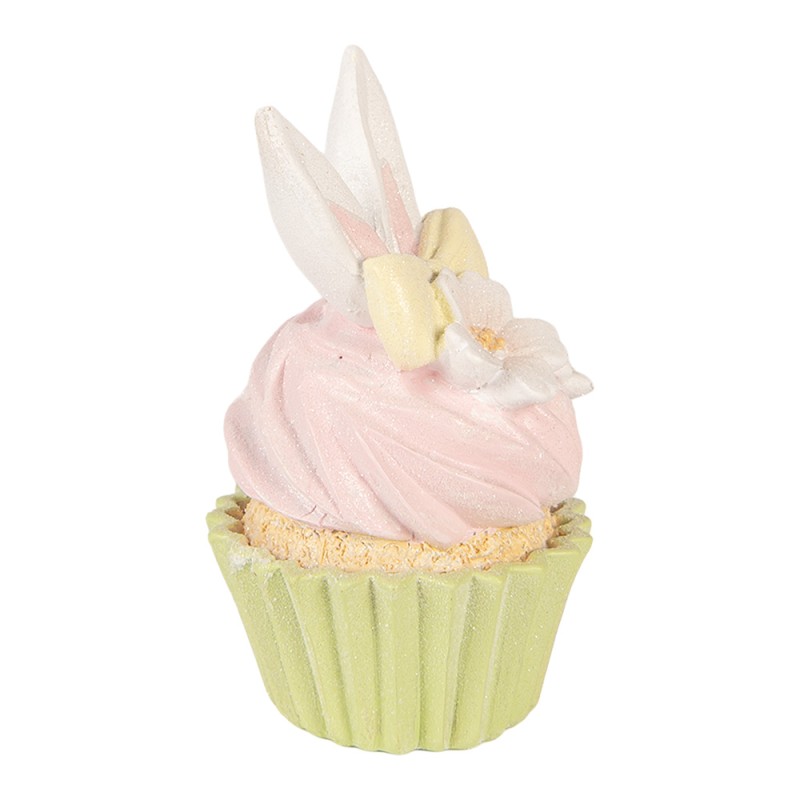 Clayre & Eef Dekorationsfigur Kuchen Ø 7x13 cm Rosa Kunststoff