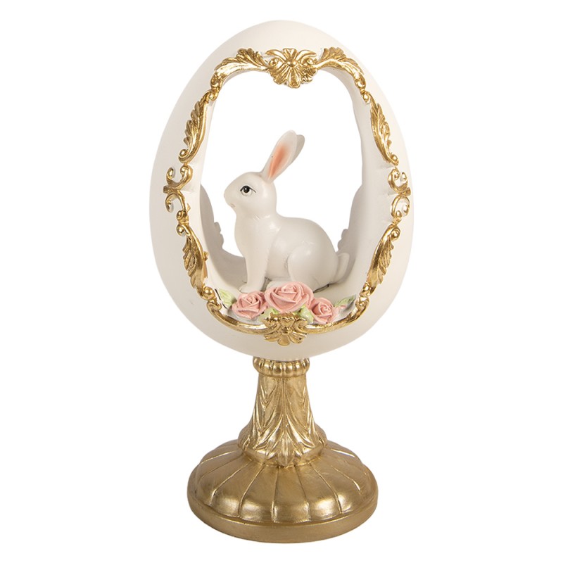 Clayre & Eef Decoratie Beeld Ei 12x11x22 cm Wit Kunststof