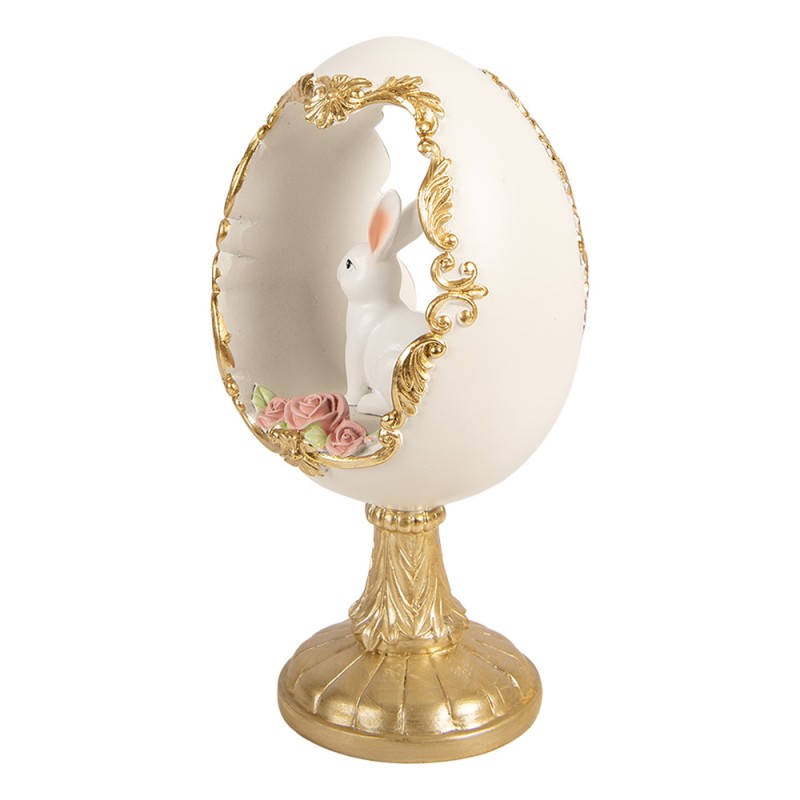 Clayre & Eef Decoratie Beeld Ei 12x11x22 cm Wit Kunststof