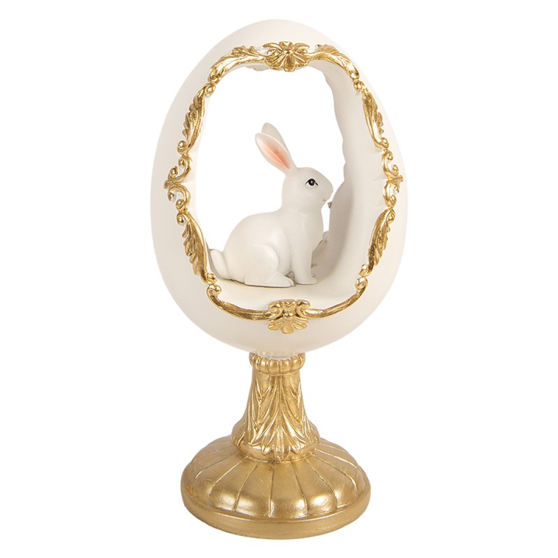 Clayre & Eef Decoratie Beeld Ei 12x11x22 cm Wit Kunststof