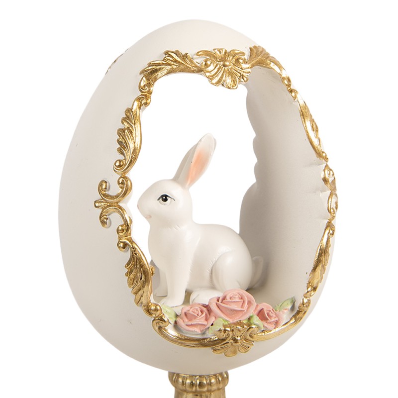 Clayre & Eef Decoratie Beeld Ei 12x11x22 cm Wit Kunststof