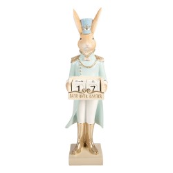 Clayre & Eef Statuetta decorativa Coniglio 9x10x32 cm Beige Plastica