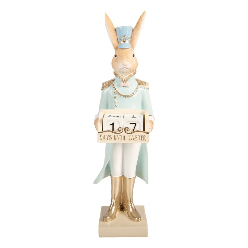Clayre & Eef Statuetta decorativa Coniglio 9x10x32 cm Beige Plastica