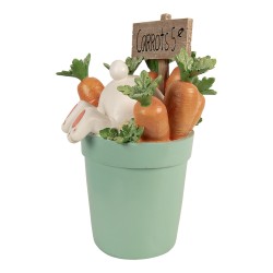 Clayre & Eef Decoratie Beeld Konijn 21x20x28 cm Wit Kunststof