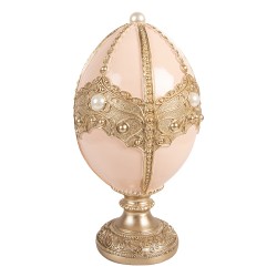 Clayre & Eef Decoratie Beeld Ei Ø 15x27 cm Roze Kunststof